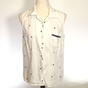 Richard Malcom Polka Dot Linen Top